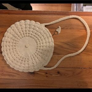 Vintage macrame round purse